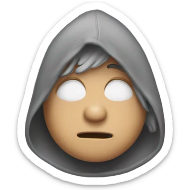 embarrassed face with hoodie sticker