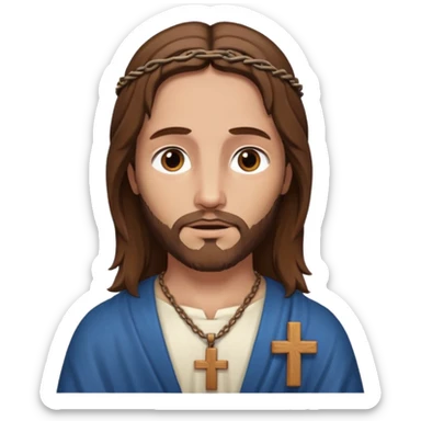 Jésus avec la croix en collier sticker