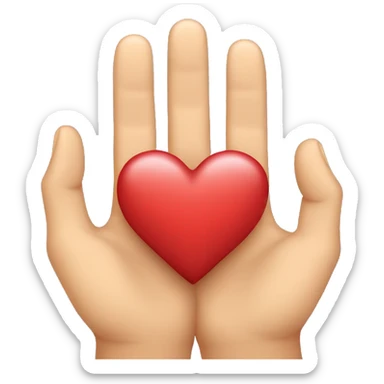 Handheart with a normal heart in the middle of the handheart sticker