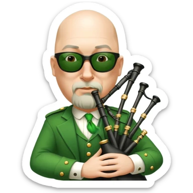 Green Bagpiper sticker