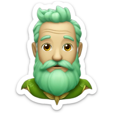 little fairy grandfather with a green beard sticker