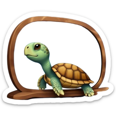 Turtle reflected in mirror with night sky sticker
