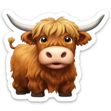 Fatty scottish highland cow sticker