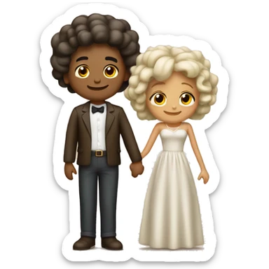 Pareja enamorada piel clara  sticker