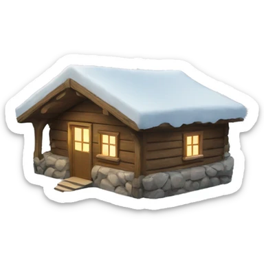 alpine hut with snow sticker