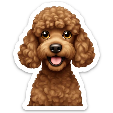 brown poodle sticker