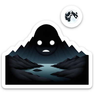 dark and eerie scene, the entire world covered in darkness. The sky is deep black with no stars or light, no moon, no glow just total void and silence. The atmosphere feels ominous and unsettling, as if darkness has swallowed everything. No characters, no visible light sources sticker