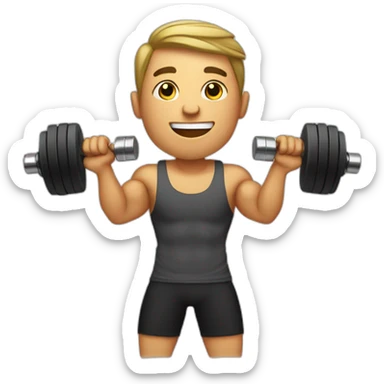 guy workout in gym with dumbell raises to the side sticker