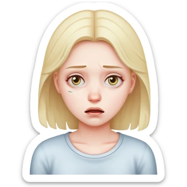 Een meisje die laat zien dat ze gaat flauwvallen  sticker