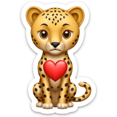 Guépard avec des yeux en coeur  sticker