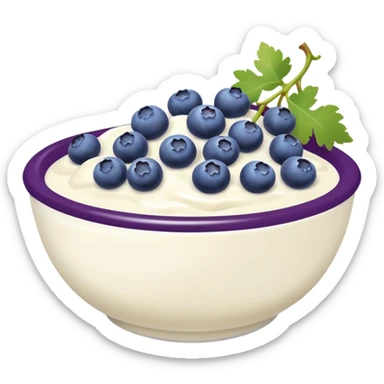 yoghurt bowl with grapes and blueberries sticker