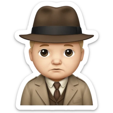 Baby looking like an old tubby mafioso man  sticker