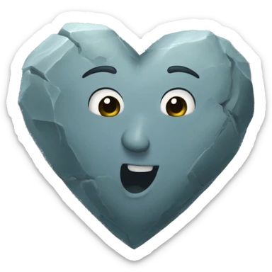Corazón de piedra cincelad sticker