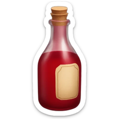 Tiny bottle of red cordial sticker