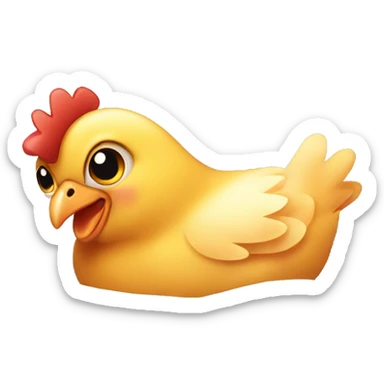 baby chicken laying in a bed sticker