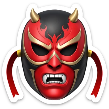 sinister luchador mask with evil expression sticker