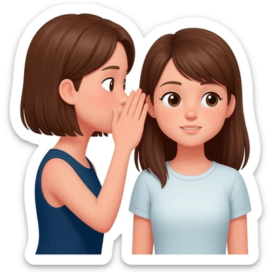 whispering in ear girl and girl sticker