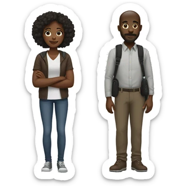 Black brother and sister trip sticker