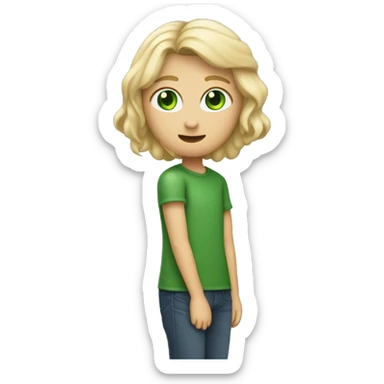 Erstelle einen Emoji mit einer jungen Frau blond schlank sehr hübsch mit grünen Augen und einen braunhaarigen Mann mit Bart im arm der leicht trainiert ist die sich gern haben  sticker