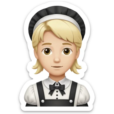 blond male maid sticker