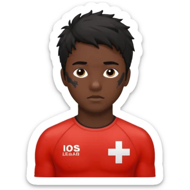 Lifeguard Teenager with Black messy hair saving lives sticker