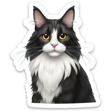 Maine coon with tuxedo on sticker