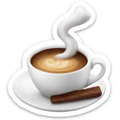 A cup of coffee with marshmallow sticker