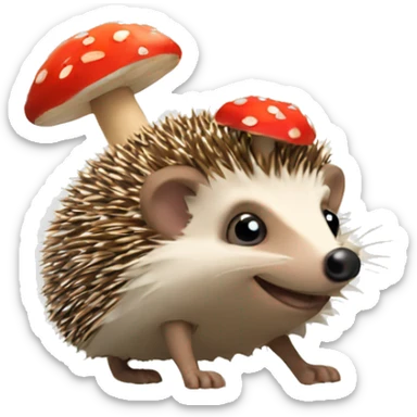 Hedgehog with mushroom hat  sticker