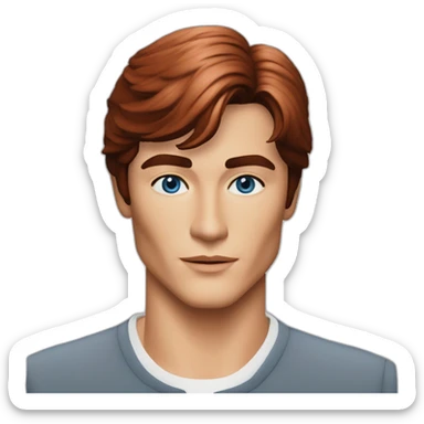 Alain Delon young programmer blue eyes short red hair sticker