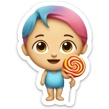 Baby with lollipop  sticker