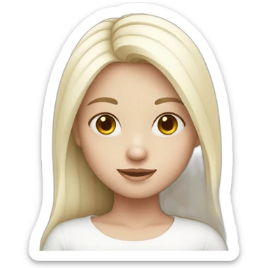 A girl with white skin around her white hearts. sticker