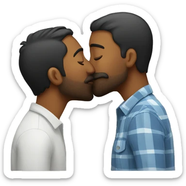 A couple of men kissing sticker