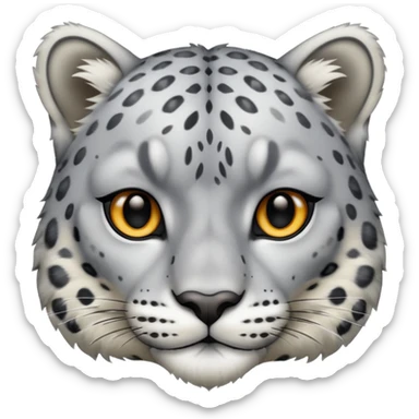 snow leopard face sticker