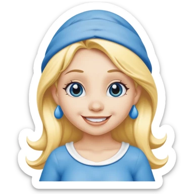 happy smurfette sticker