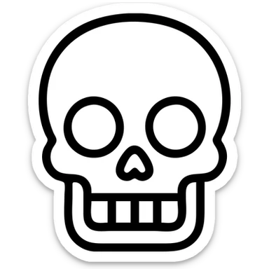 stylized skull icon, minimal, bold lines sticker