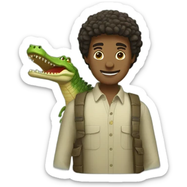 Homme qui porte un crocodile sticker
