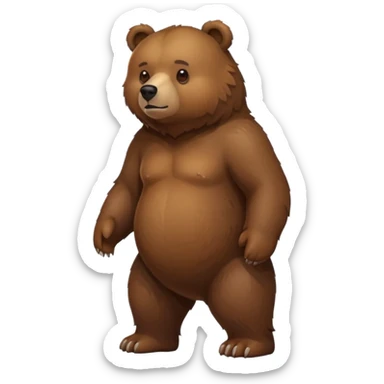 full body of brown bear sticker