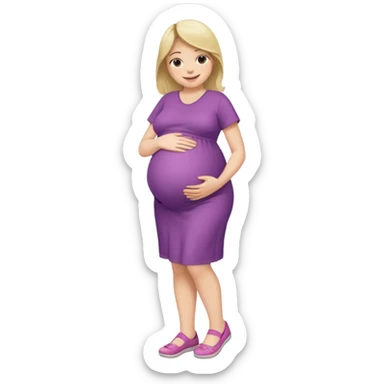 A girl pregnant full body, please. shoes sticker