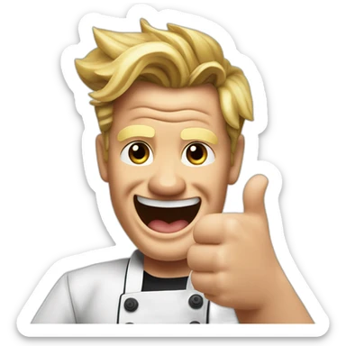 gordon ramsey giving thumbs up, photo realistic sticker