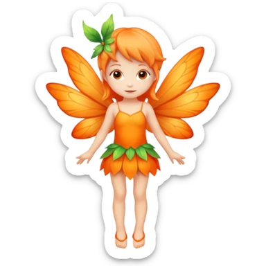 full body of little orange fairy sticker