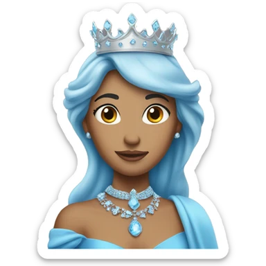 Princess wearing sky blue gown and crown sticker