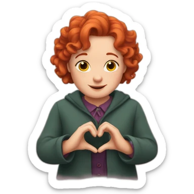 molly weasley making a heart with his hands sticker