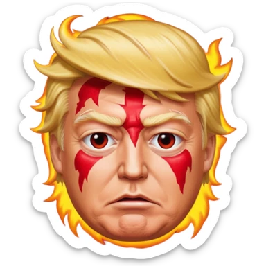 A sunburned Donald Trump  sticker