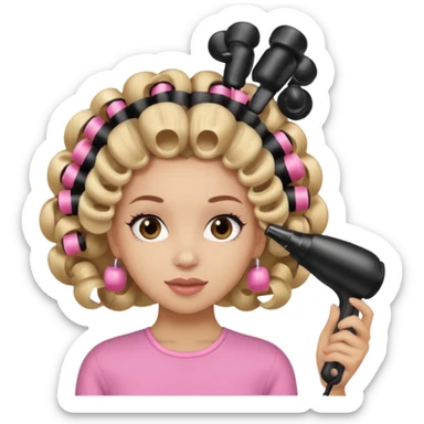 A girl that is getting hair done sticker