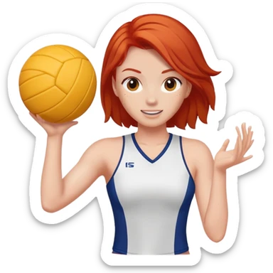 Red head girl volleyballl sticker