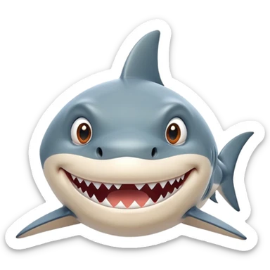 funny shark character in the style of Italian memes, expressive face, comical sticker
