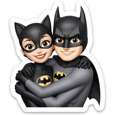Batman hugs catwoman sticker