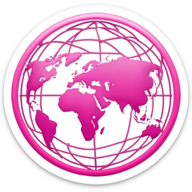 simplistic pink world wide web icon sticker