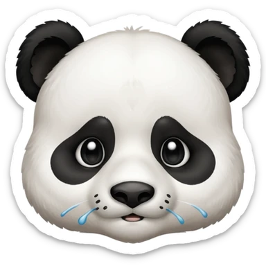 Sad panda with a tear sticker