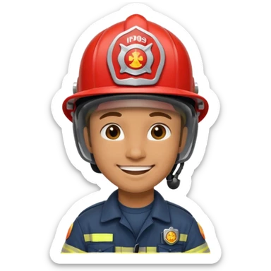 Firefighter wearing helmets sticker